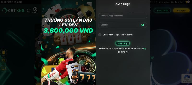 Các bước đăng nhập cat368 chi tiết